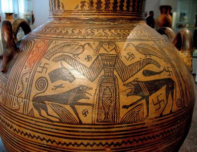 Image number
GCL3391181
Image title
GREECE: POTNIA THERON The Mistress of the Wild Animals. The central painted panel on an amphora from Thebes, Greece.
Auto-translated text View Original Source
Image description
GREECE: POTNIA THERON The Mistress of the Wild Animals. The central painted panel on an amphora from Thebes, Greece.
Photo credit
Granger / Bridgeman Images